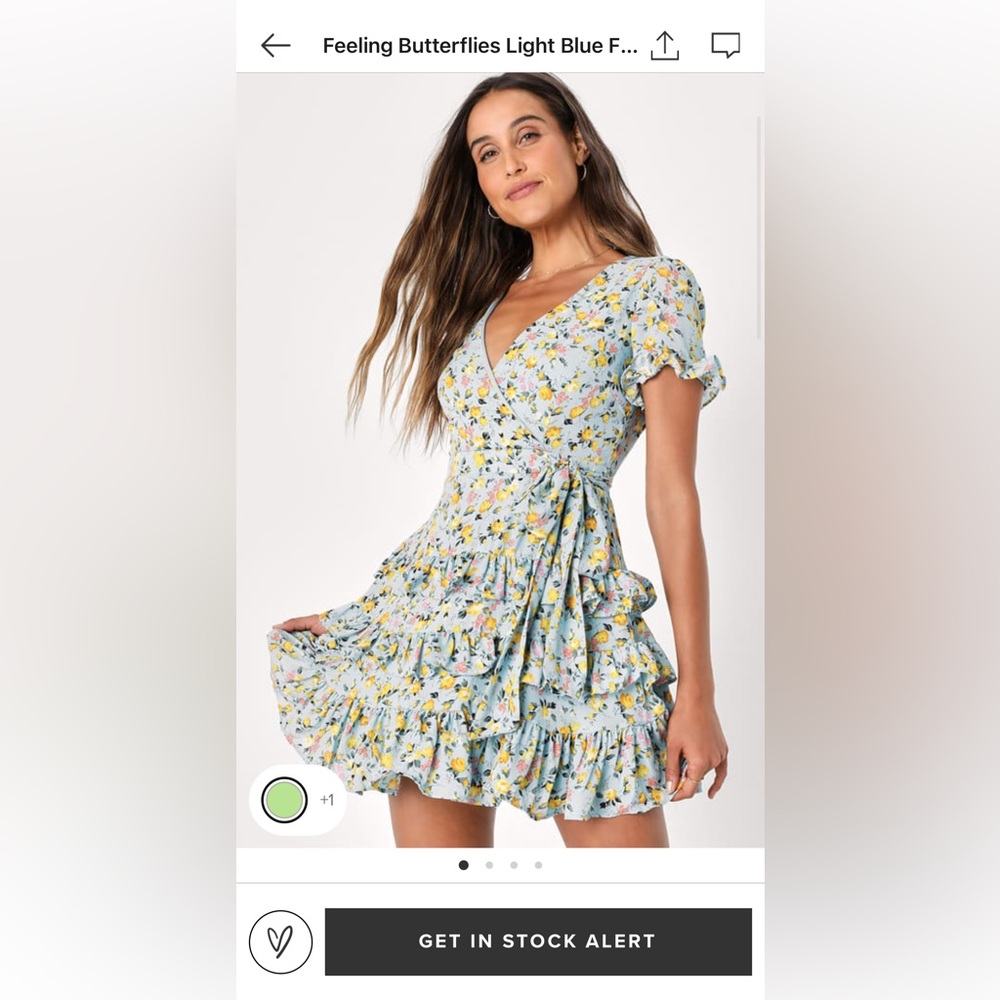 Lulu’s Feeling Butterflies Light Blue Floral Tiered Ruffle Mini Dress
